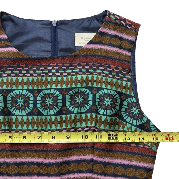 Anthropologie Nomad Morgan Carper Winona Dress Size 0 Geometric Fit & Flare - Picture 3 of 8